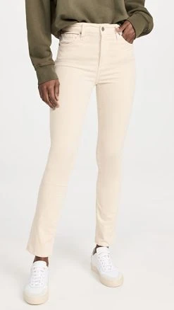 Best Pirce ???? AG Mari High Rise Slim Straight ???? Jeans White Cream ????