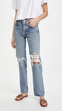 New ???? AGOLDE Lana Mid Rise Vintage Straight ???? Jeans Backdrop ????