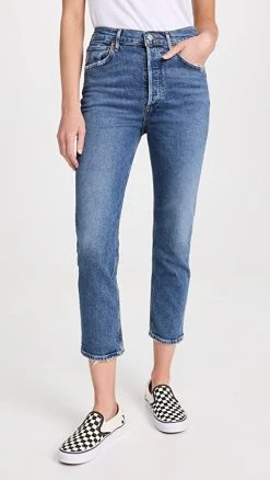 Wholesale ???? AGOLDE Riley High Rise Straight Crop ???? Jeans Silence ❤️