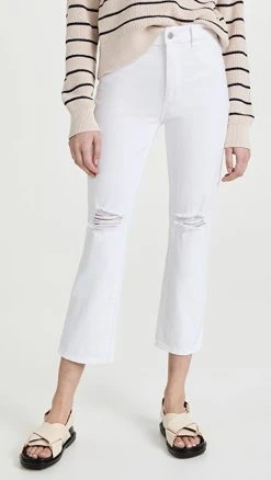 Flash Sale ???? DL1961 Patti Straight High Rise Ankle ???? Jeans White Distressed ????