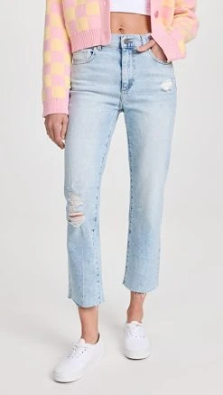 Best Pirce ???? DL1961 Patti Straight High Rise Vintage Ankle ???? Jeans Lt Seaglass Distressed (Vintag ????