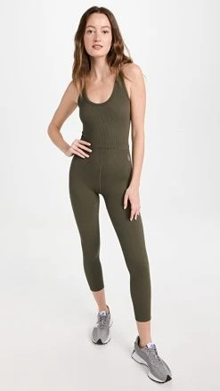 Cheap ???? FP Movement By Free People Free Throw Onesie Solid Dark Olive ????