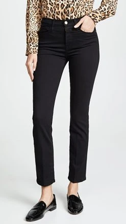 New ???? FRAME Le High Straight ???? Jeans Film Noir ????