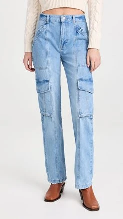 Discount ???? FRAME High Rise Utility Straight Leg ???? Jeans Acapella ????