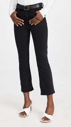 Best Sale ???? Good American Good Legs Straight ???? Jeans Darted Back Black302 ????