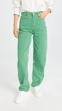 Flash Sale ???? GANNI Stripe Denim Stary ???? Jeans Kelly Green ✨