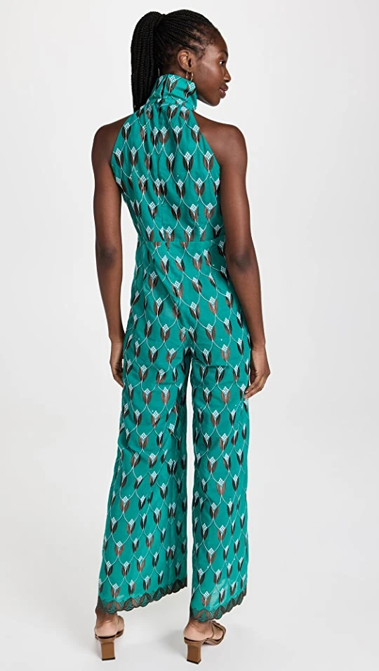 Best Pirce ???? House Of Aama Oya Palazzo Jumpsuit Green Cotton Voile ???? 2 Best Pirce ???? House Of Aama Oya Palazzo Jumpsuit Green Cotton Voile ???? - Image 2