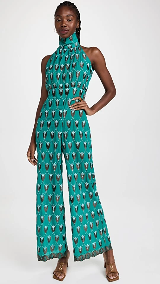 Best Pirce ???? House Of Aama Oya Palazzo Jumpsuit Green Cotton Voile ???? 1 Best Pirce ???? House Of Aama Oya Palazzo Jumpsuit Green Cotton Voile ????