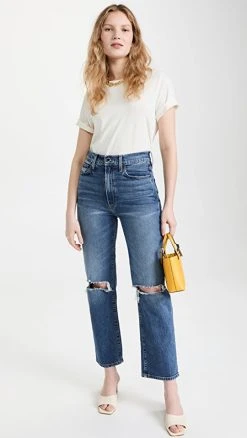 Top 10 ✔️ Le Jean Mia Relaxed Straight ???? Jeans Bliss Distressed Wash ????