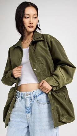 Best Sale ???? Lioness Quentin Parachute Jacket Jungle Green ❤️