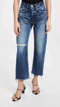 Best Pirce ???? MOUSSY VINTAGE Wide Leg Straight Cut ???? Jeans Blue ????