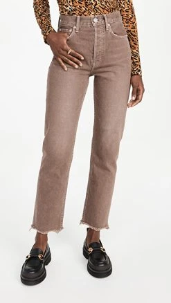 Coupon ✨ MOUSSY VINTAGE Mv Romulus Wide Straight ???? Jeans Brown ????