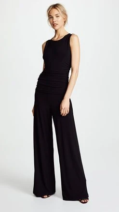 Top 10 ???? Norma Kamali Kamali Kulture Shirred Waist Jumpsuit Black ⌛