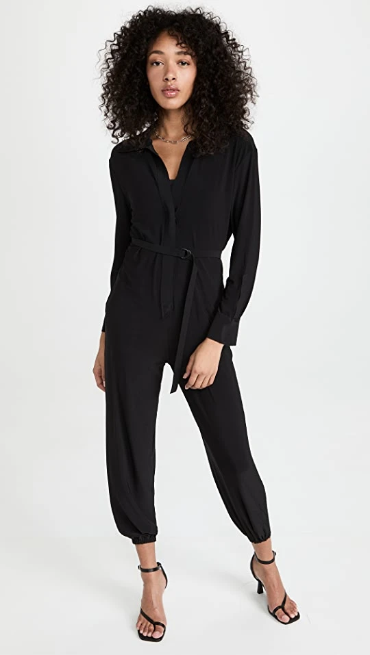New ???? Norma Kamali ???? Shirt Jog Jumpsuit Black ???? 1 New ???? Norma Kamali ???? Shirt Jog Jumpsuit Black ????