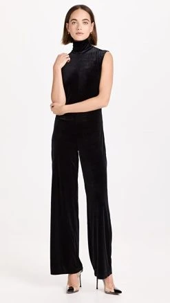 Deals ???? Norma Kamali Sleeveless Turtle Jumpsuit Black ????