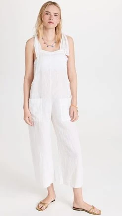 Hot Sale ✔️ 9seed Latigo Cropped Overalls White ????