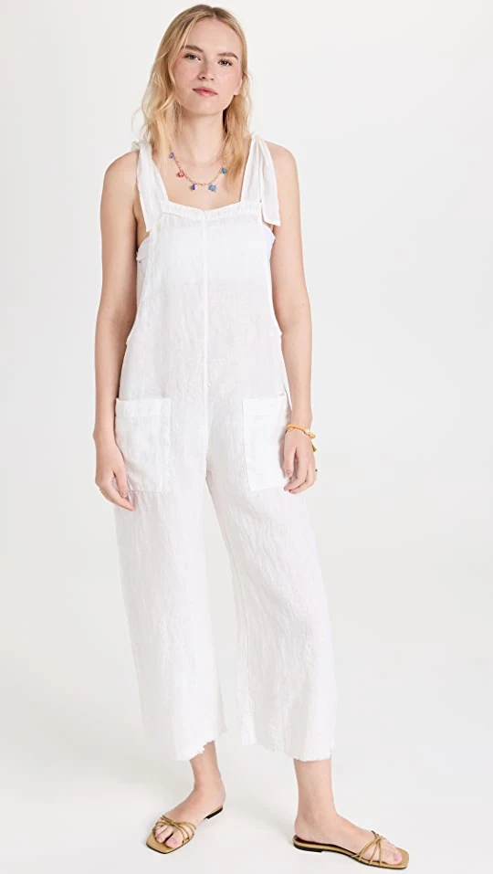 Hot Sale ✔️ 9seed Latigo Cropped Overalls White ???? 1 Hot Sale ✔️ 9seed Latigo Cropped Overalls White ????