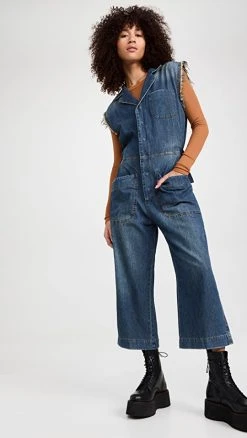 Best deal ???? One Teaspoon Used Blue Safari Camp Overalls ????