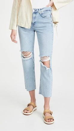 New ???? PAIGE Noella Straight ???? Jeans Doretta Destructed ????