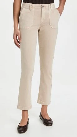 Best Sale ???? PAIGE Mayslie Straight Ankle ???? Jeans Vintage Warm Sand ✨