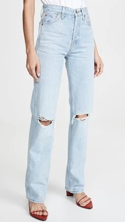 Promo ???? RE/DONE High Rise Rigid Loose Jean Bleach Destroy ????