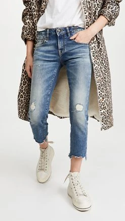 Cheapest ❤️ R13 Boy Straight ???? Jeans With Rips Carlton ✨