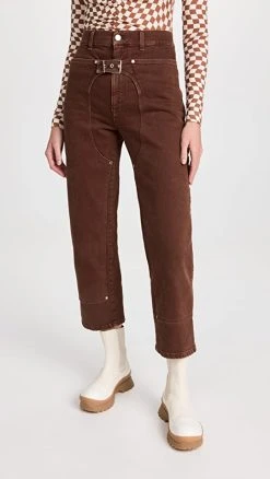 Outlet ???? Stella McCartney Mahogany Workwear Cropped ???? Jeans ????