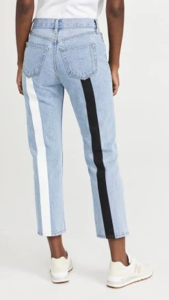 Discount ⭐ Still Here Black And White Tate Crop ???? Jeans Vintage Blue ✨