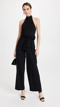 Wholesale ⌛ Susana Monaco Mock Open Back 32” Jumpsuit Black ????