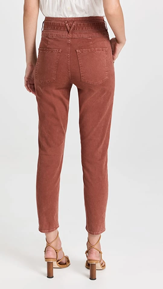 Hot Sale ???? Veronica Beard Jean Logan Straight Leg ???? Jeans With Tie Terracotta ???? 2 Hot Sale ???? Veronica Beard Jean Logan Straight Leg ???? Jeans With Tie Terracotta ???? - Image 2