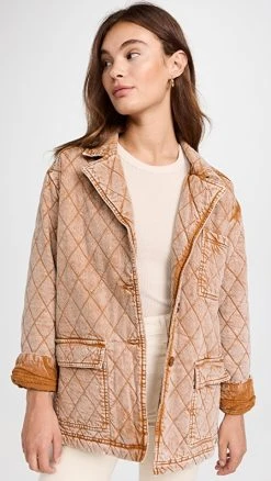 Buy ???? Young Fabulous & Broke Walker Quilted Jacket Butterscotch Mineral ????